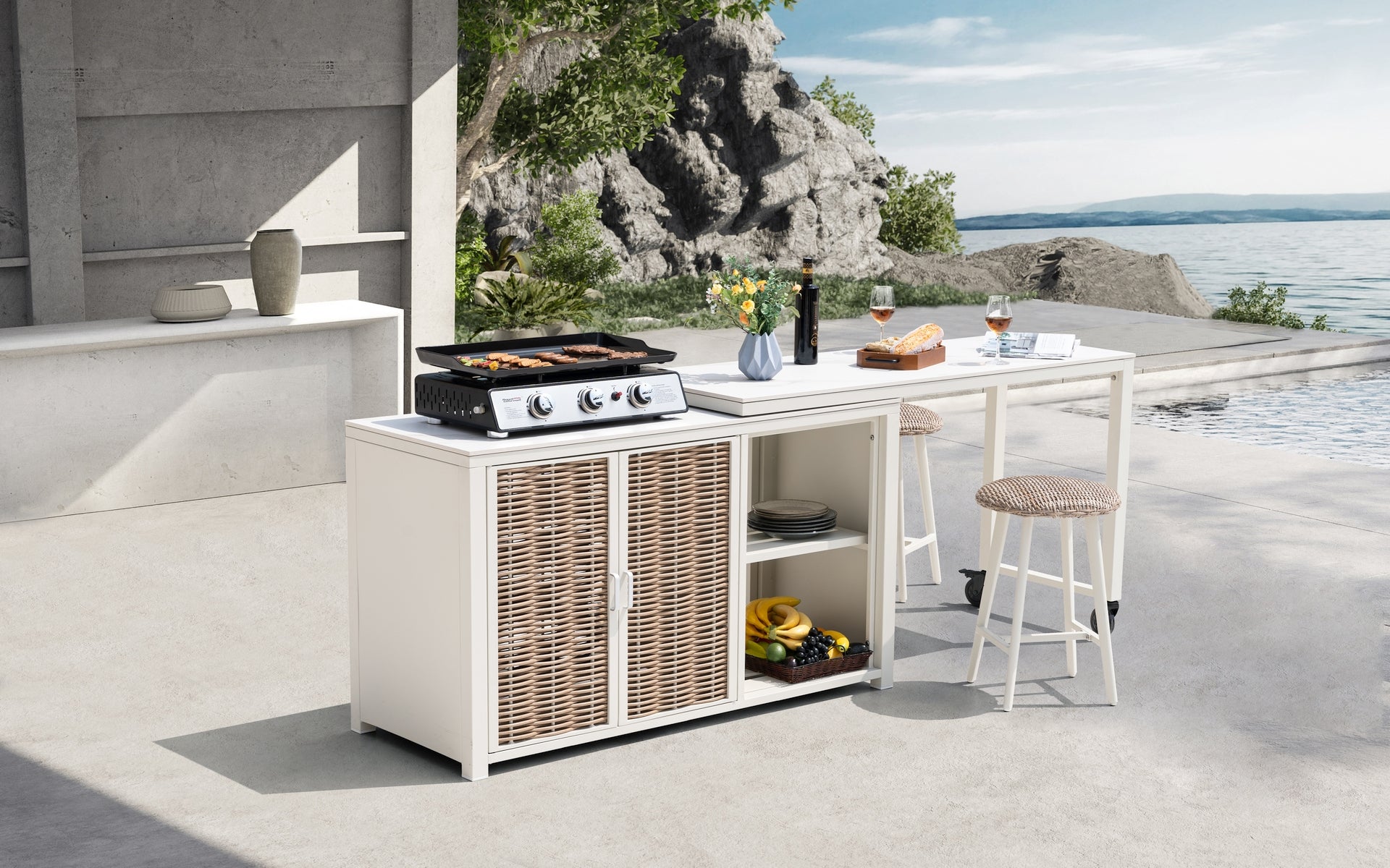 Kücheninsel Cabernet hell