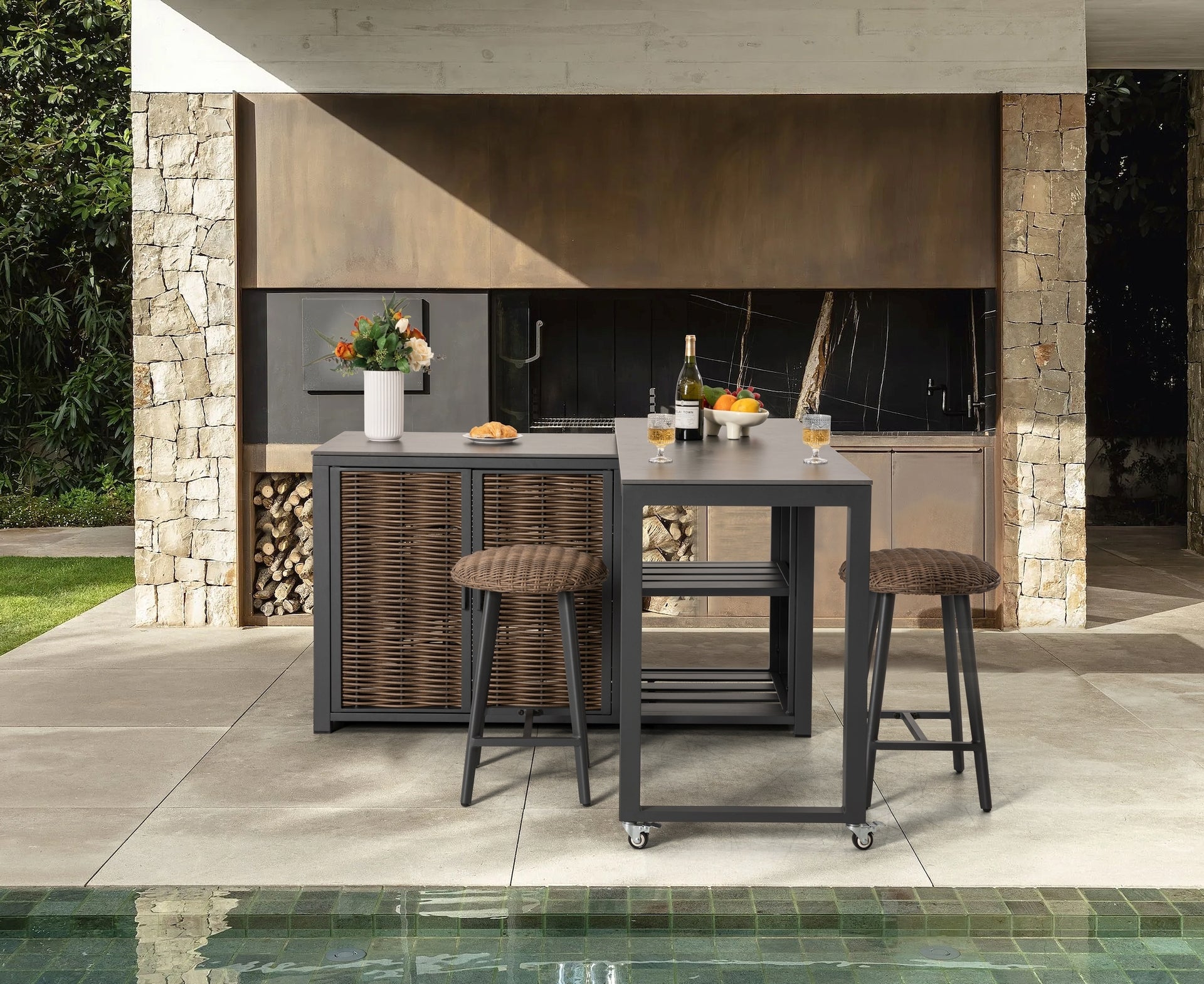 Kücheninsel Cabernet dunkel