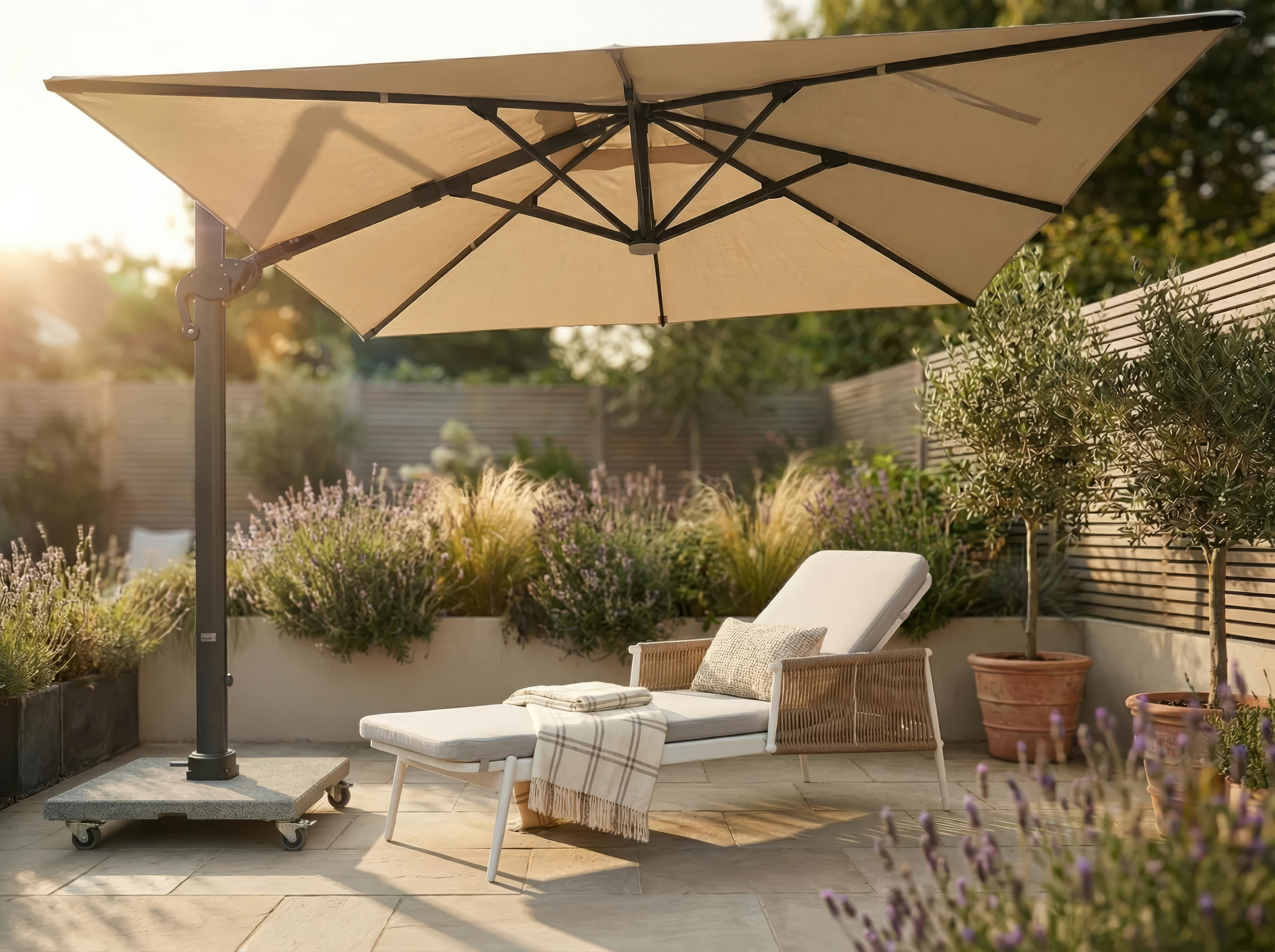 Pendelschirm Roma-Deluxe hellbeige