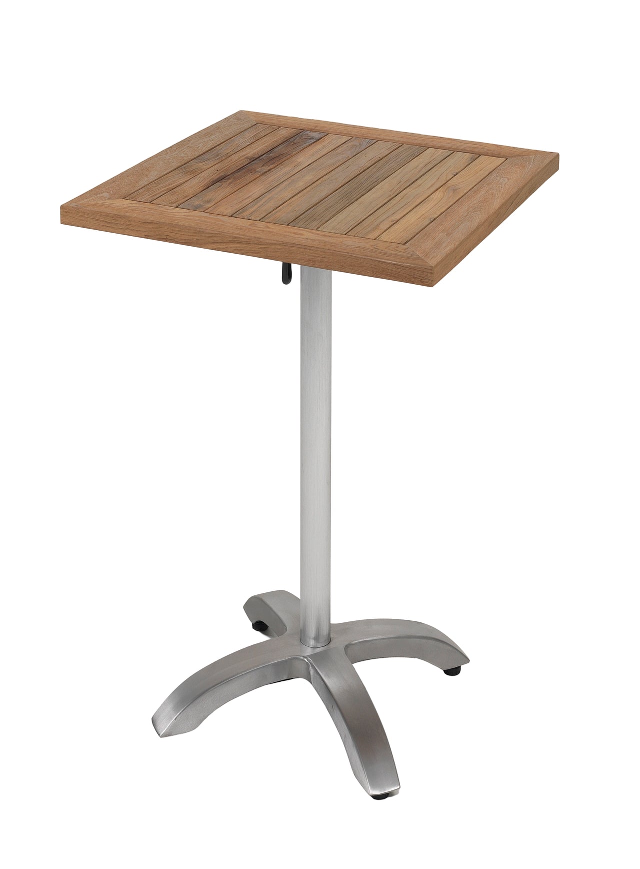 Cross-Bar bar table frame in aluminum satin finish