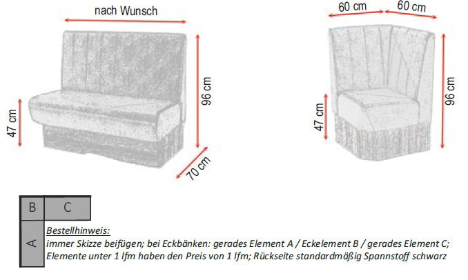 Gastro bench Stripe High