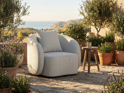 Lounge armchair Luna cream