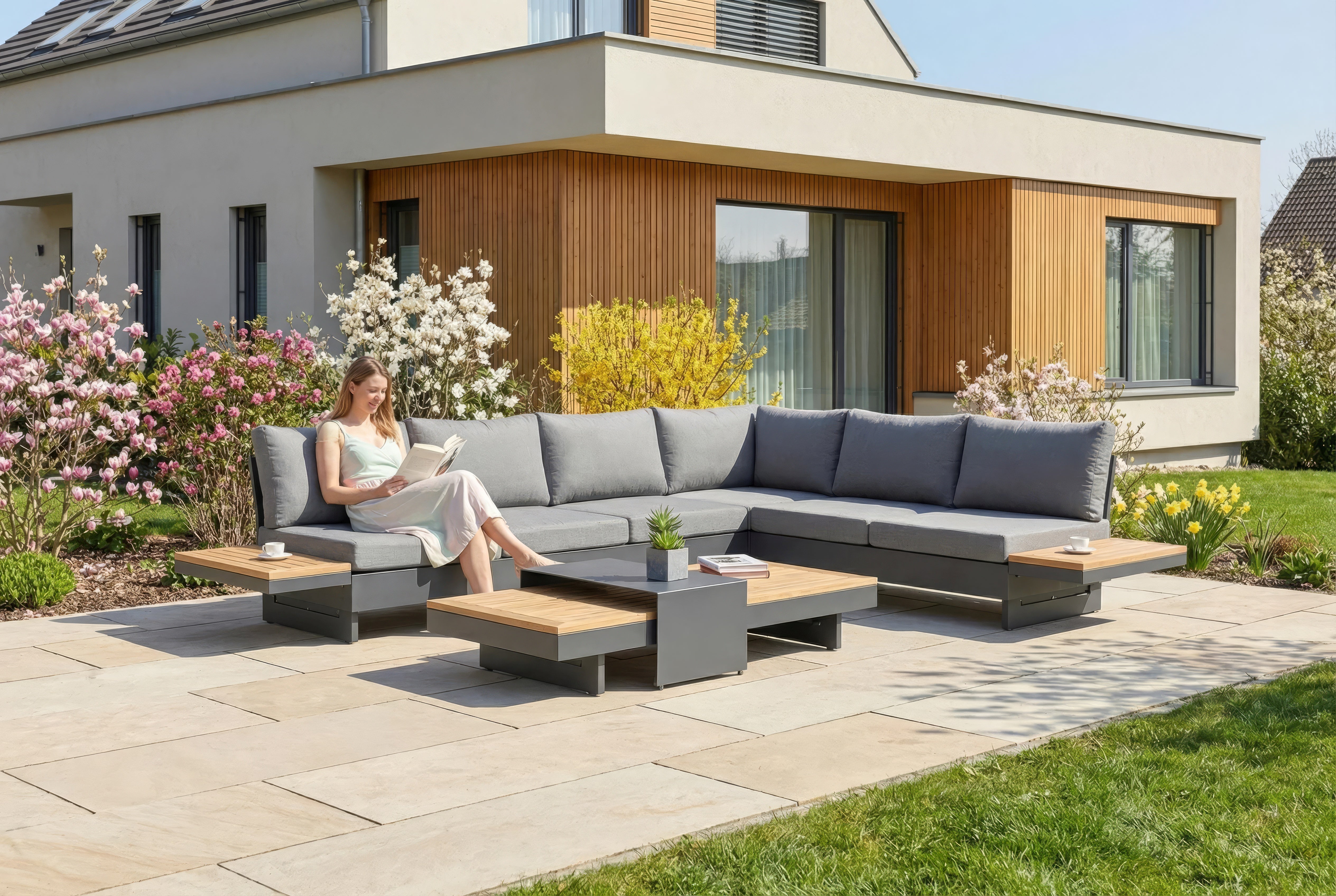 Loungegruppe Santorini dunkel