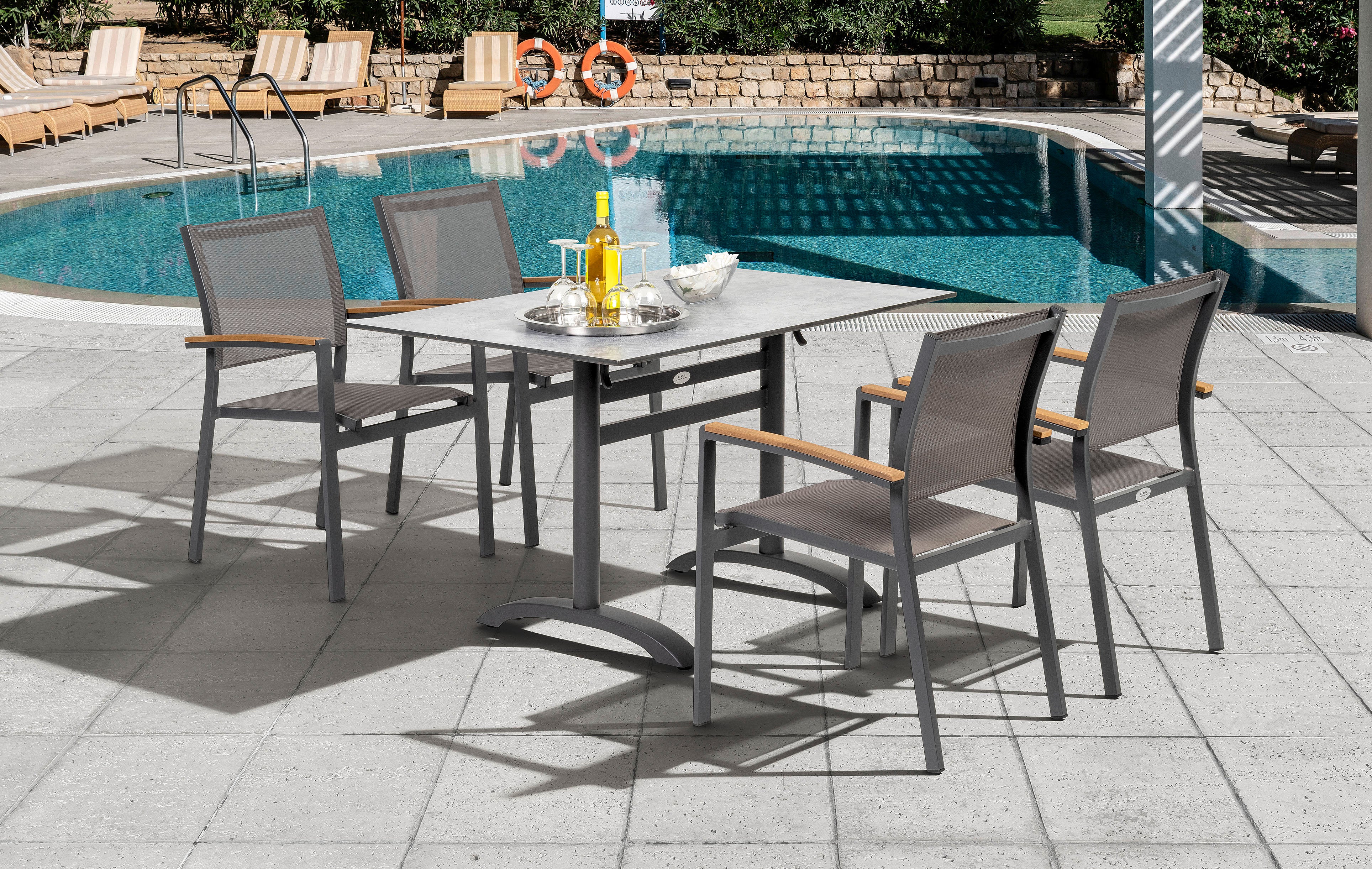 Armstuhl Lido taupe-grau